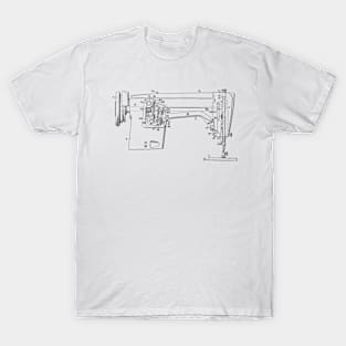 Zigzag Mechanism for Sewing Machine Vintage Patent Hand Drawing T-Shirt